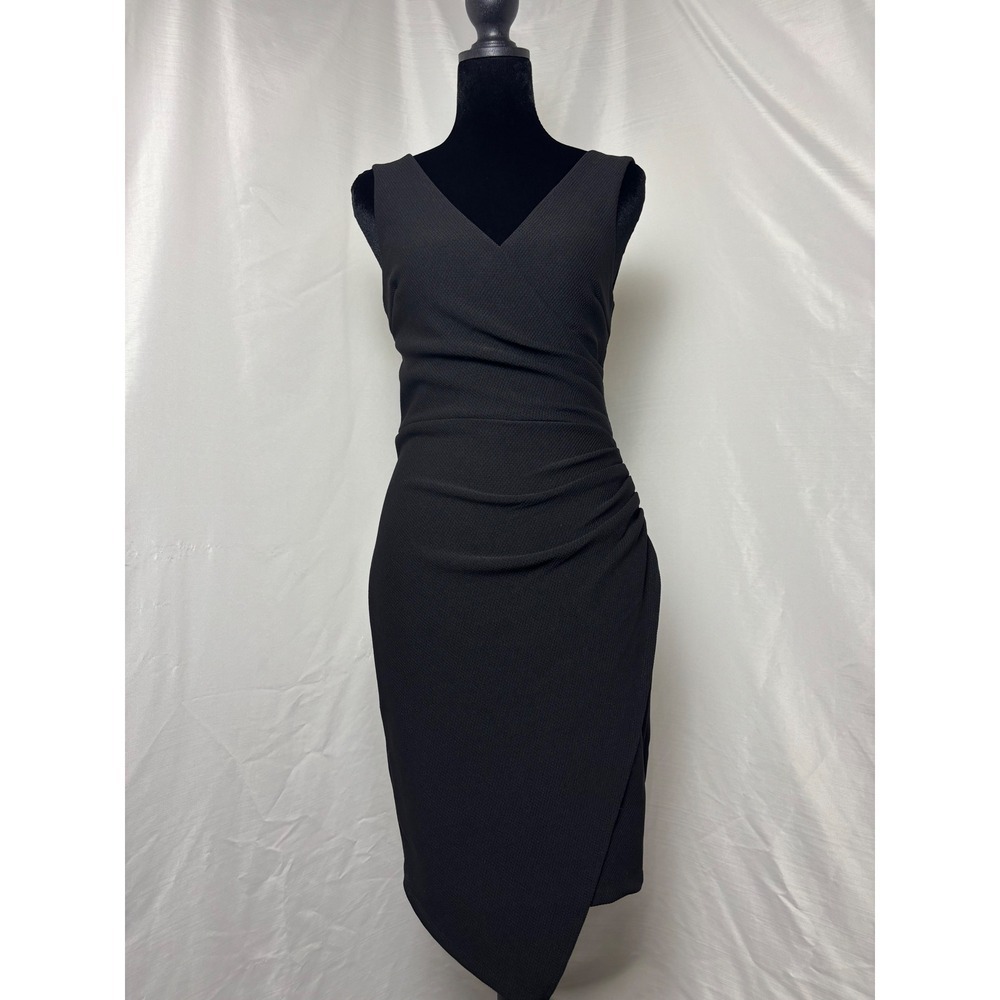 Bisou Bisou Michele Bohbot Black Asymmetrical Cocktail Dress Size 2